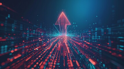 Poster - Digital Growth Progress Data flowing towards a bright future. AI generated