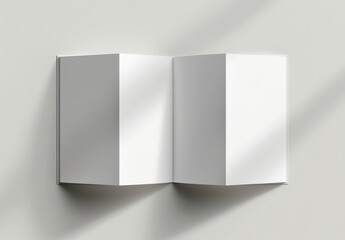 Poster - Mockup of a square modern trifold brochure on a gray background. 3D rendering.