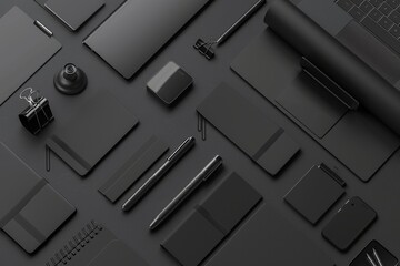 Poster - Black and dark branding mockup template set
