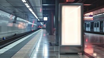 Poster - Poster mockup displayed on Metro station wall