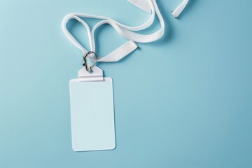 Poster - Blank lanyard card mockup with a name tag and badge.