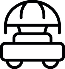 Poster - Line icon of an autonomous delivery robot transporting goods, symbolizing efficiency in a modern warehouse setting