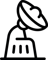 Poster - Simple line icon representing a satellite dish capturing signals for communication