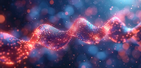 illustration of a cell and yellow pink and gold with a sparkling background