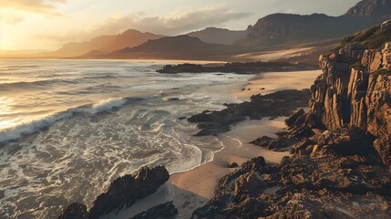 Sticker - A coastal reserve with sandy beaches rocky cliffs img