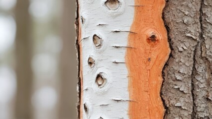 Wall Mural -  a close up of the bark on some trees,