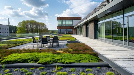 Poster - An office building with a green roof