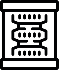 Poster - Line icon of a server rack, representing data storage and online information management