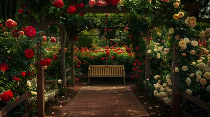 Wall Mural - A rose garden img