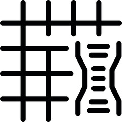 Poster - Black icon of a rebar grid reinforcing a concrete slab foundation