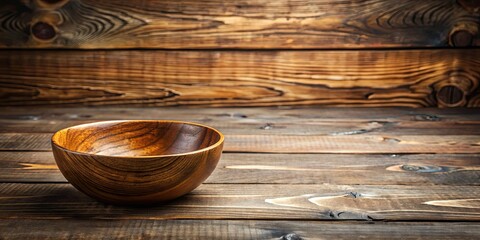 Wall Mural - Bowl on a rustic wooden table, decoration, kitchen, dining, organic, natural, food, container, accessory, rustic