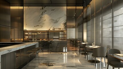 Wall Mural - A modern restaurant with a minimalist design sleek img