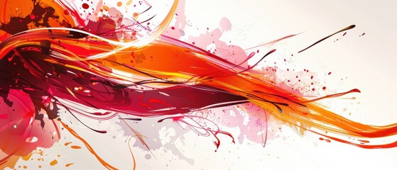 Poster - A dynamic abstract background with splashes and waves of color, creating a sense of movement