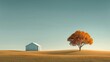 © DARIKA - Capture the serene beauty of rural landscapes, where rolling fields and pastoral scenes evoke a sense of peace and timeless agricultural charm. Illustration, Image, , Minimalism,