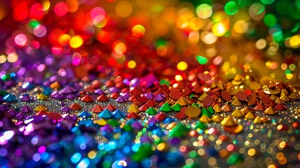 Wall Mural - Vibrant glitter sparkle background with colorful bokeh