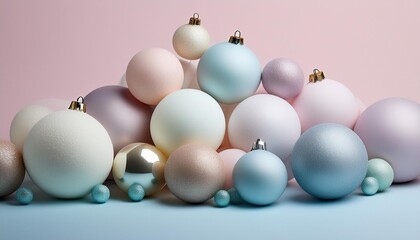 Wall Mural - background pastel gradient with sphere of balls generative ai