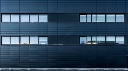 Wall Mural - Facade with horizontal stripes of an administrative building picture