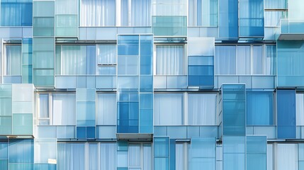 Sticker - Facade with translucent panels of a residential building picture