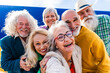 © Westend61 - Happy elderly friends taking selfie on sunny day