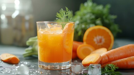 Canvas Print - Fresh orange and carrot juice image