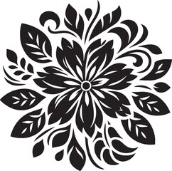 Wall Mural - Editable Flower Decoration Elements Silhouette Vector Design