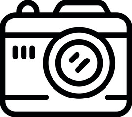 Wall Mural - Minimalist icon of a digital camera, representing photography and image capturing