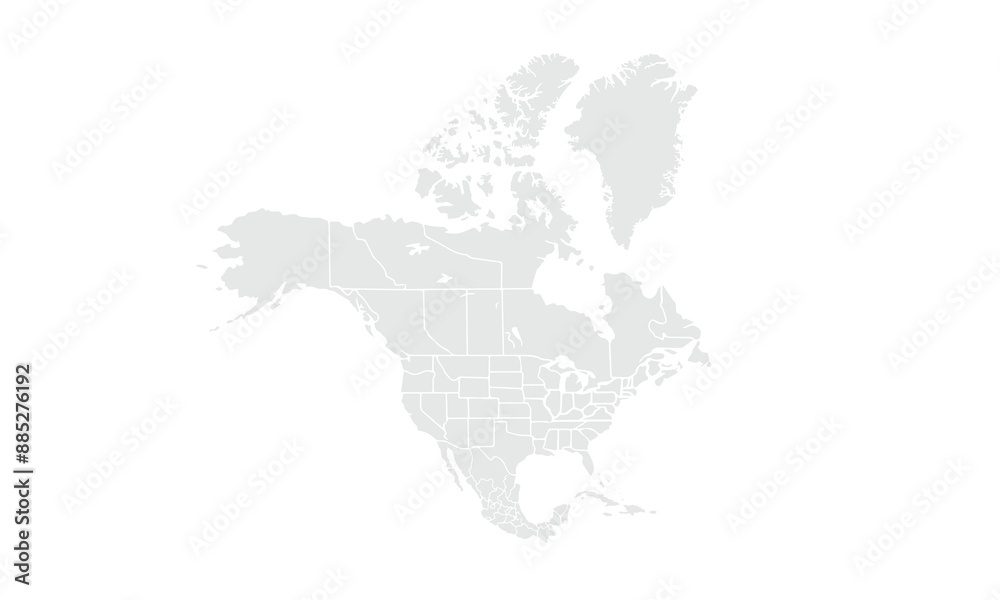 North America map illustration,isolated on white background for website ...