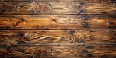 Sticker - Top view of a weathered brown wooden table with a rustic texture , vintage, aged, antique, surface, background, rough, weathered