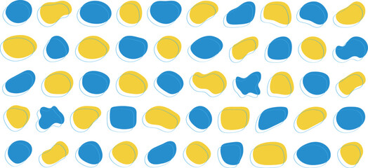 Wall Mural - かわいい抽象的な流体シェイプの楕円フレーム　カラフル　Set of cute abstract shapes.Vector loose frame.Abstract Wave on Background. Vector Illustration.
