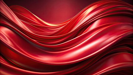 Poster - Wave-like movement with red flowing fabrics in the background, wave, movement, red, flowing, fabrics, background, abstract