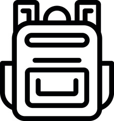 Poster - Big pocket travel backpack with two handles icon, line style