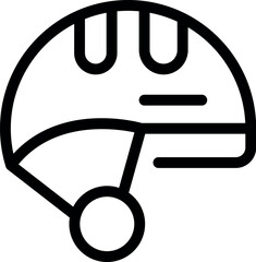 Poster - Simple line icon of a construction helmet, representing safety equipment for construction workers
