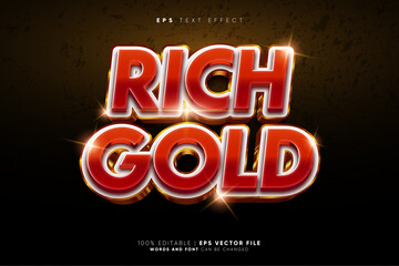 Sticker - Super Luxury Red Rich Gold 3D Text Effect