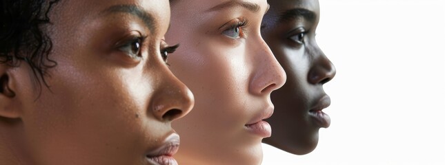 Wall Mural - Caucasian, African, Asian women.