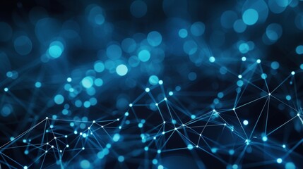 Poster - A complex network of dots and lines indicating the interconnectedness of digital systems  AI genrated illustration