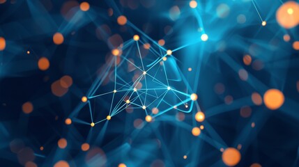 Poster - A complex network of dots and lines indicating the interconnectedness of digital systems AI genrated illustration