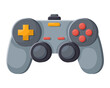 © Yuliia Sydorova - Grey videogame joystick. Retro game console, wireless gamepad, icon of playing controller on white background, electronic digital device, accessory for gamers, gaming technology.