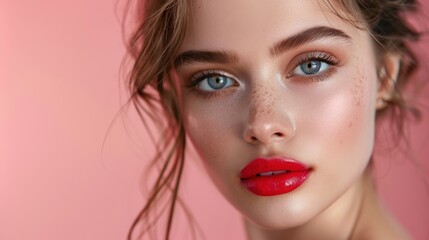 a beauty blogger creating content with a fresh, clean background