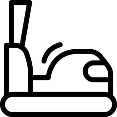Poster - bumper car moving with antenna on top, icon of a leisure vehicle in amusement park
