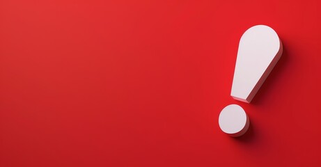 Fototapete - An eye-catching reminder icon on a red background with an alarm or notice sign and a warning exclamation isolated on a 3D danger background of an attention alert alarm notice sign.