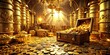 © Sujid - A luxurious treasure room filled with glittering gold coins, jewels, and artifacts, treasure, room, gold, precious, shiny