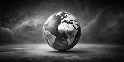 Poster - of Earth and nature in black and white for Earth Day celebration, Earth, nature, black and white,planet