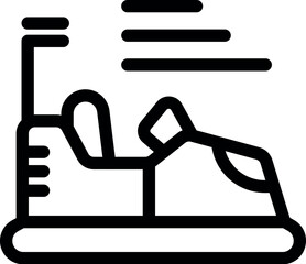 Poster - line drawing of a bumper car moving at high speed in an amusement park