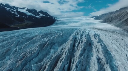 Wall Mural - A goosebump-inducing view of a glaciers surface AI generated illustration