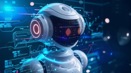 Poster - A high-tech chatbot providing solutions and resolving issues AI generated illustration