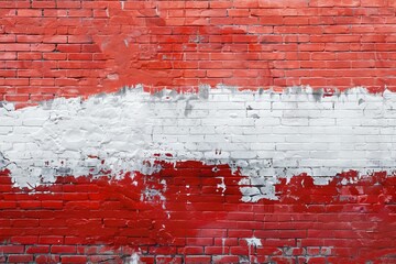 Wall Mural - An antique exterior red brick wall with salt deposits from dampness and efflorescence.