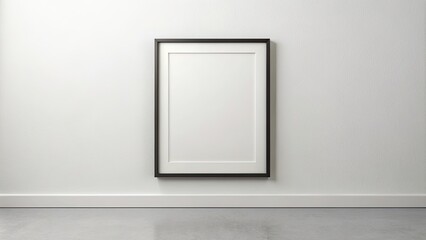 Canvas Print - Realistic black gallery frame mockup against white wall , photography, mockup, frame, black, gallery, wall, realistic, template