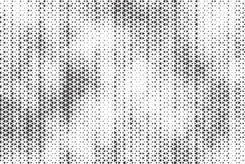 Fototapete - Halftone triangle abstract grunge background. Monochrome geometric vector pattern. Vector illustration.