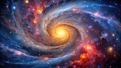 Wall Mural - dynamic galactic swirls and colorful star fields in mesmerizing astrophotography, cosmos, space, gal