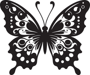 Create a butterfly silhouette black color